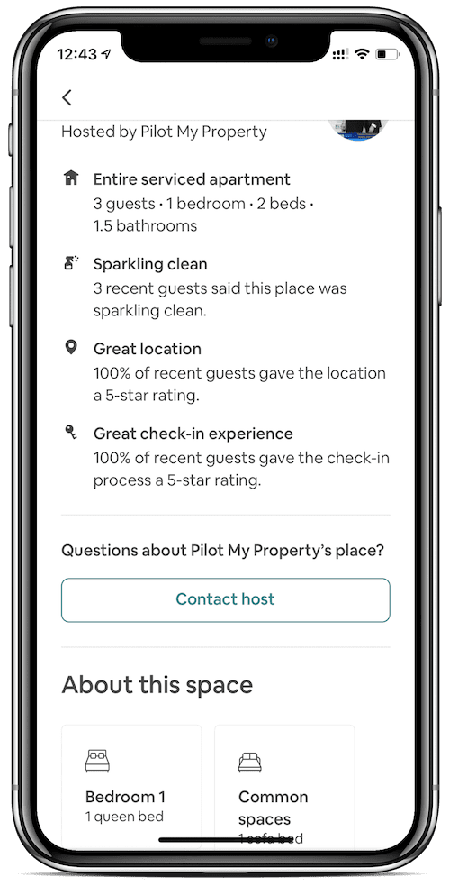 PILOT MY PROPERTY owner dashboard on mobile
